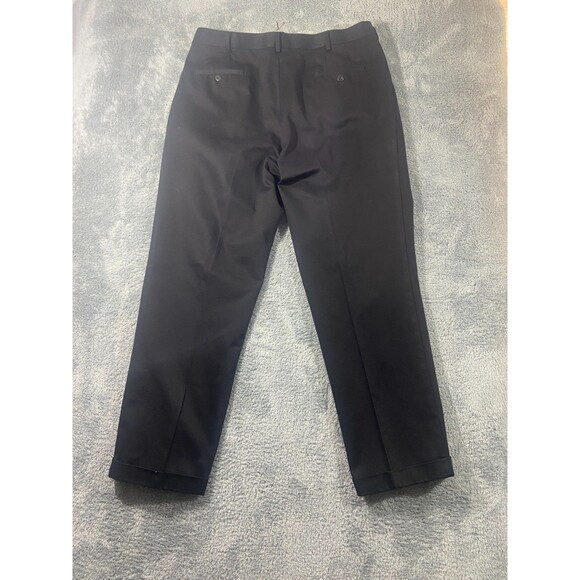 Dockers Premium Pants Mens 38x32 Black Relaxed Fit Pleated Chino Cuffed - Picture 3 of 8